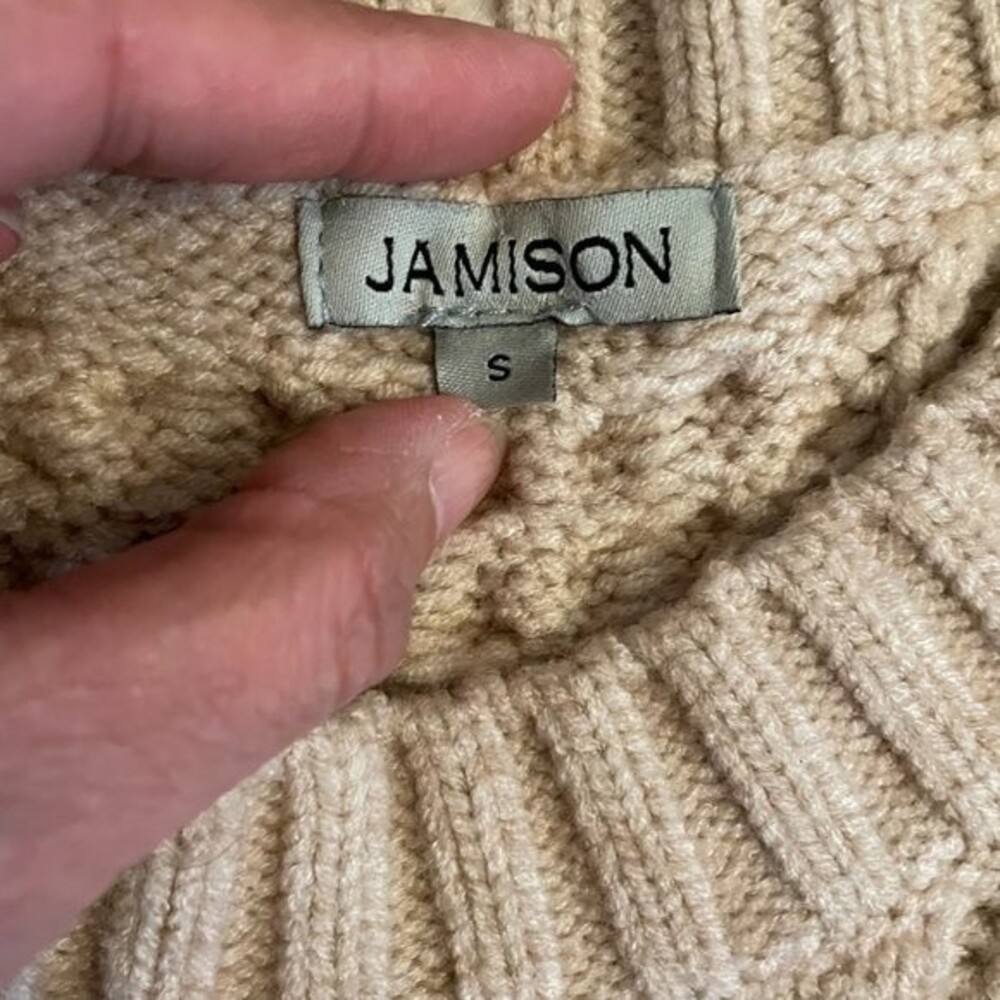 Chic Jamison myles Cable Women's Oatmeal Pullover Sweater (Size S) - Picture 9 of 11